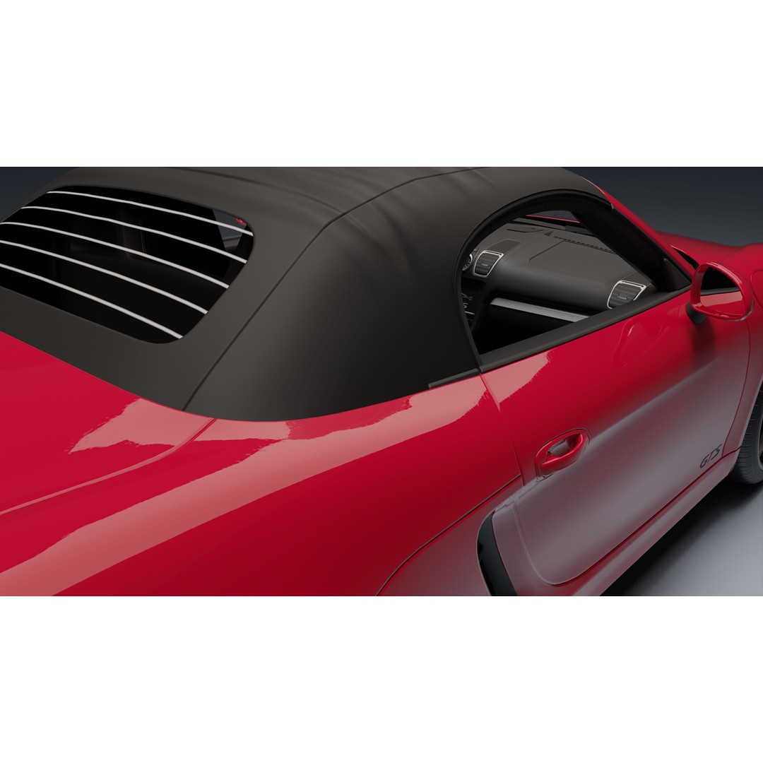 Porsche 718 Boxster GTS 3D Model – Low Poly Convertible Asset, FBX - View 28