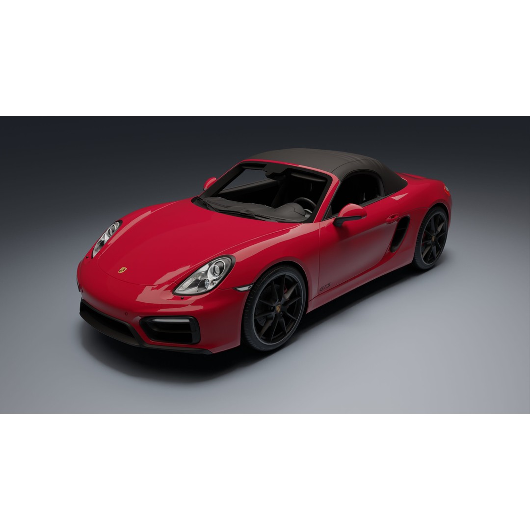 Porsche 718 Boxster GTS 3D Model – Low Poly Convertible Asset, FBX - View 3