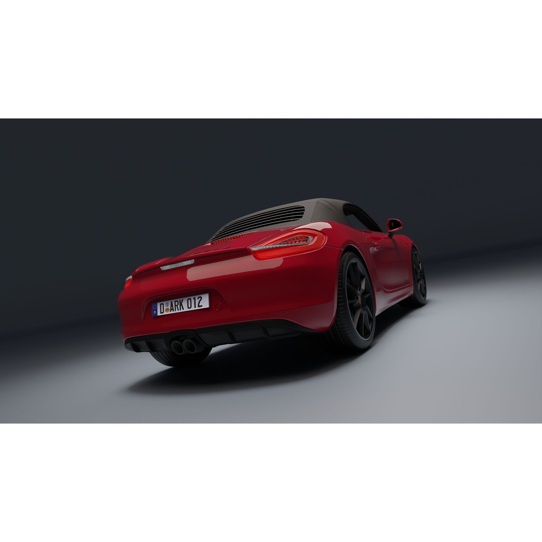 Porsche 718 Boxster GTS 3D Model – Low Poly Convertible Asset, FBX - View 31