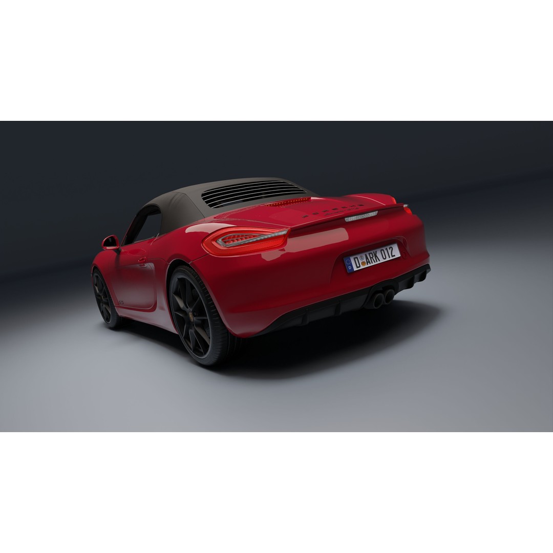 Porsche 718 Boxster GTS 3D Model – Low Poly Convertible Asset, FBX - View 32