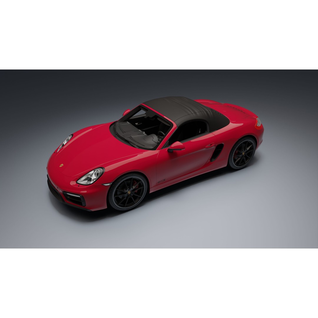 Porsche 718 Boxster GTS 3D Model – Low Poly Convertible Asset, FBX - View 4