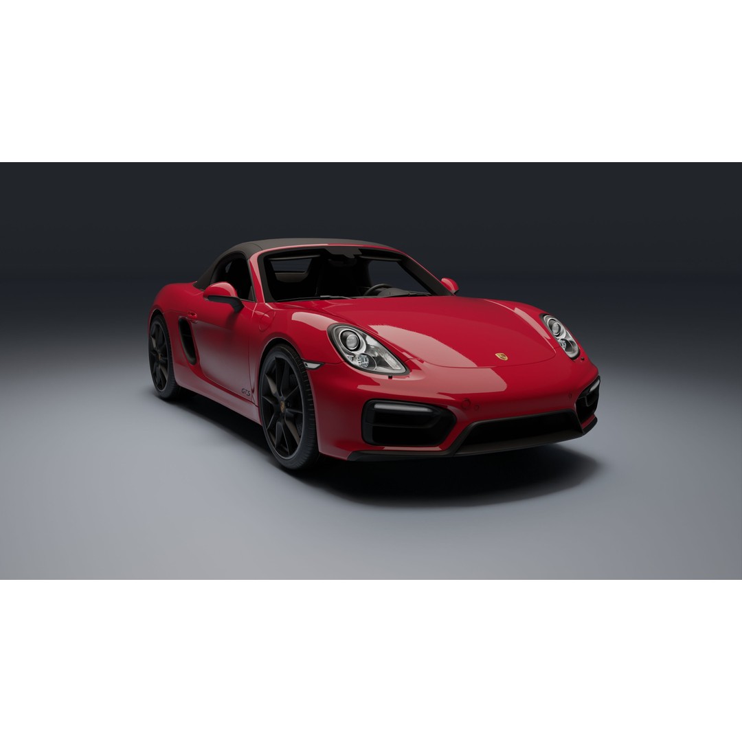 Porsche 718 Boxster GTS 3D Model – Low Poly Convertible Asset, FBX - View 5