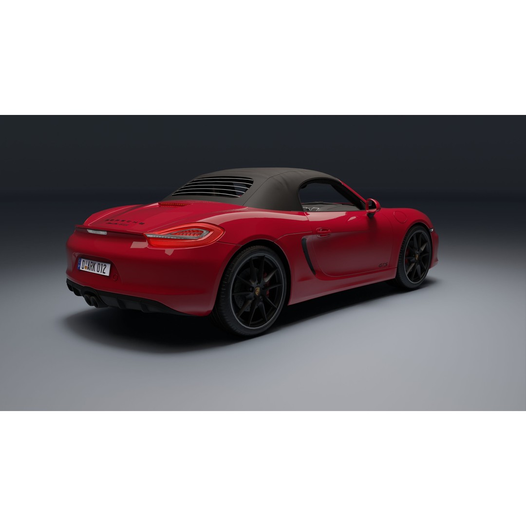 Porsche 718 Boxster GTS 3D Model – Low Poly Convertible Asset, FBX - View 7