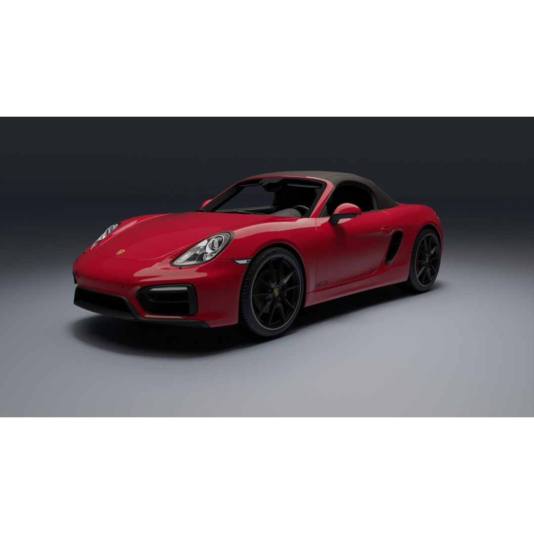 Porsche 718 Boxster GTS 3D Model – Low Poly Convertible Asset, FBX - View 8