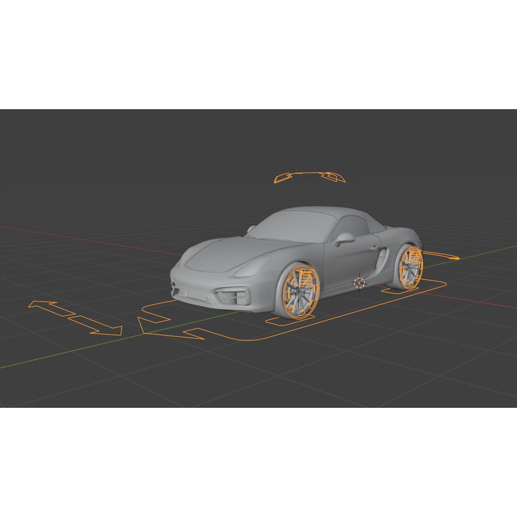 Porsche 718 Boxster GTS 3D Model – Low Poly Convertible Asset, FBX - View 9