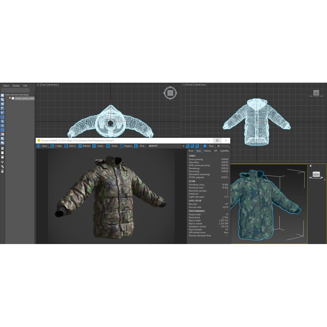 Military Winter Jacket 3D Model – Low Poly Game Ready, FBX
