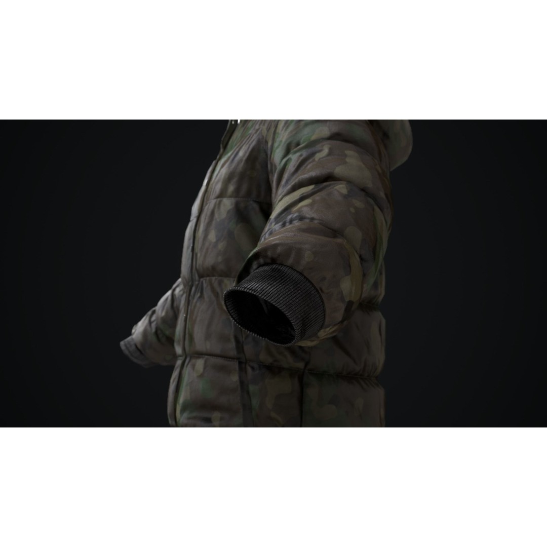 Military Winter Jacket 3D Model – Low Poly Game Ready, FBX - View 17