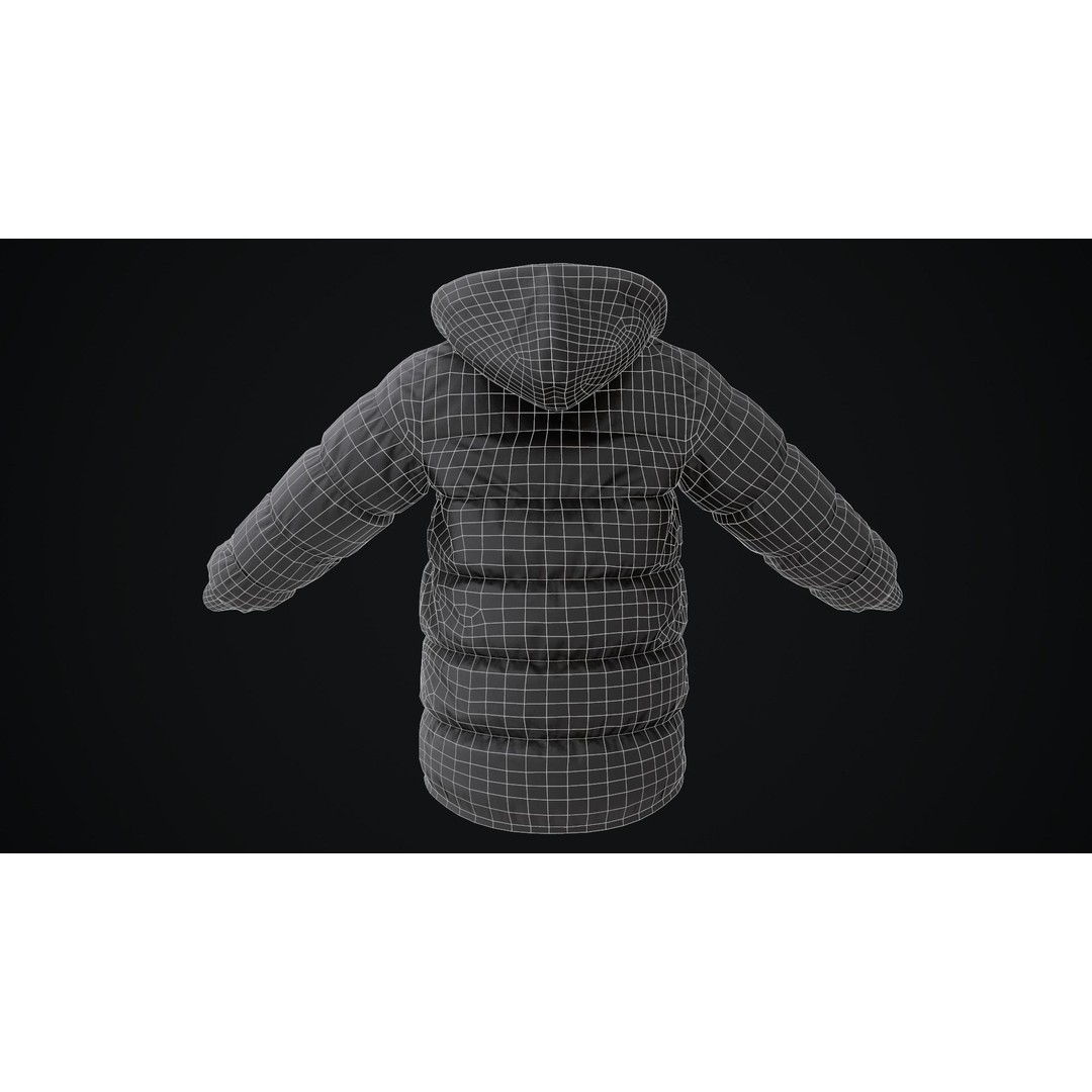 Military Winter Jacket 3D Model – Low Poly Game Ready, FBX - View 23