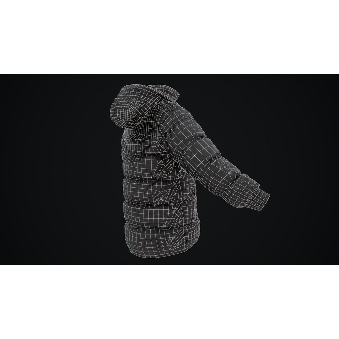 Military Winter Jacket 3D Model – Low Poly Game Ready, FBX - View 24