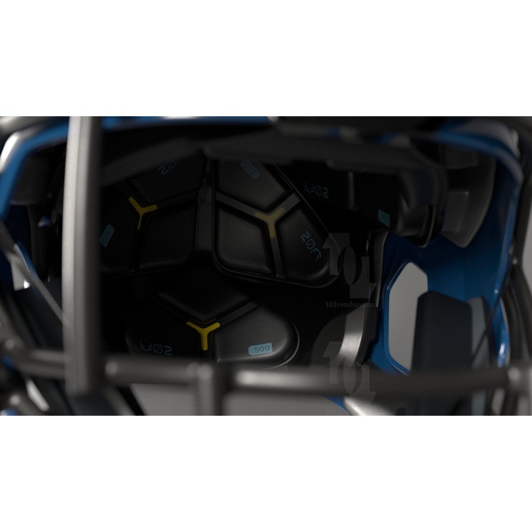 Vicis ZERO2 Football Helmet 3D Model – PBR Game-Ready Asset, FBX & OBJ - View 8