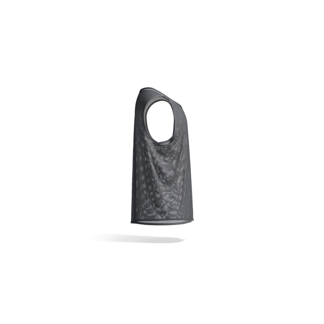 Black Football Team Practice Vest 3D Model – PBR Game-Ready Uniform, FBX, OBJ - View 6