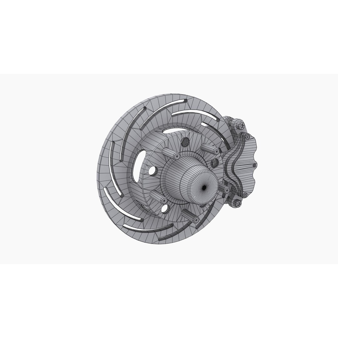 Strange Spindle Brake Disc 3D Model – Low Poly Game Asset, FBX, PBR - View 11