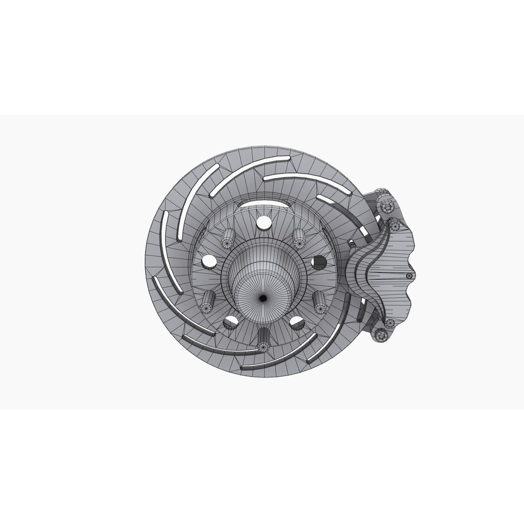 Strange Spindle Brake Disc 3D Model – Low Poly Game Asset, FBX, PBR - View 12
