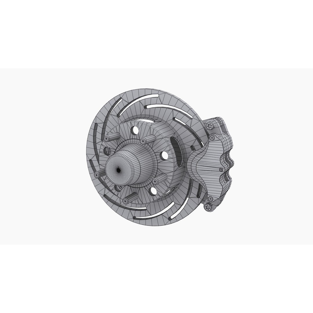 Strange Spindle Brake Disc 3D Model – Low Poly Game Asset, FBX, PBR - View 13