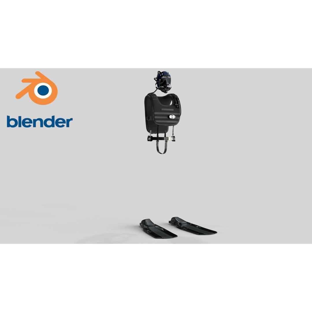 Diving Equipment 3D Model – Low-Poly PBR Asset, FBX & OBJ - View 13