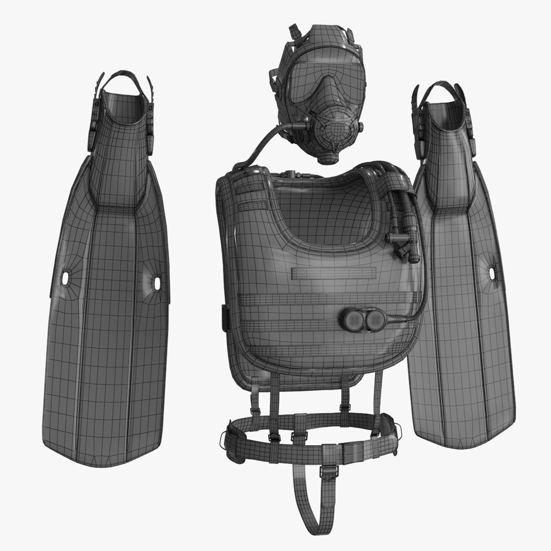 Diving Equipment 3D Model – Low-Poly PBR Asset, FBX & OBJ - View 20