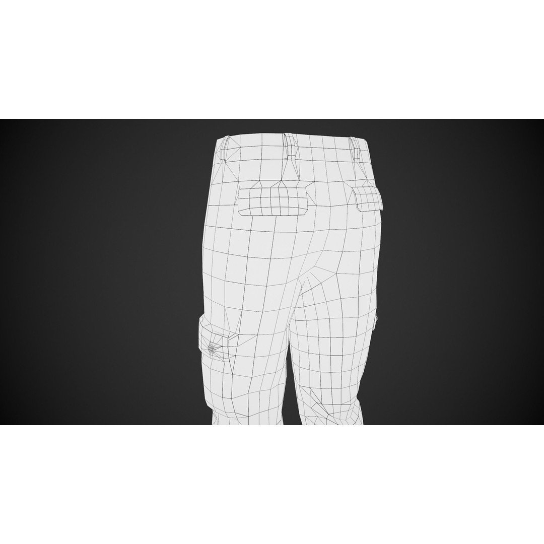 Brown Snowboard Pants 3D Model – Low Poly PBR Game Asset, FBX/OBJ
