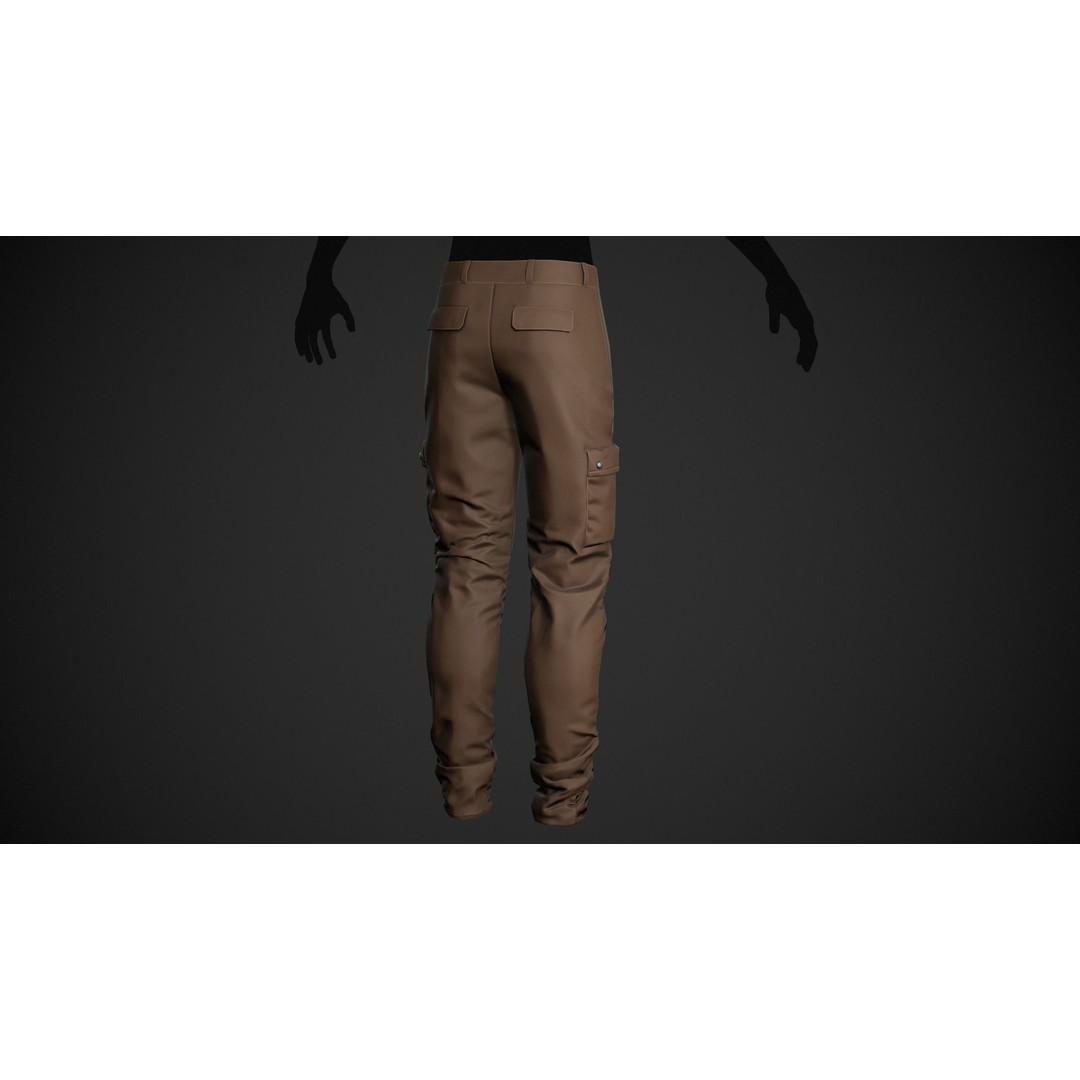 Brown Snowboard Pants 3D Model – Low Poly PBR Game Asset, FBX/OBJ - View 5