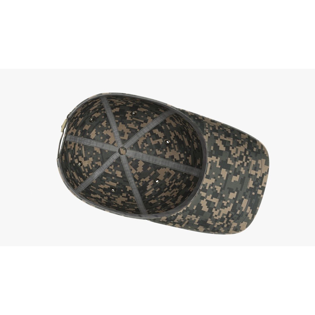 Tactical Denim Baseball Cap 3D Model – Low Poly PBR Headwear, FBX - View 10