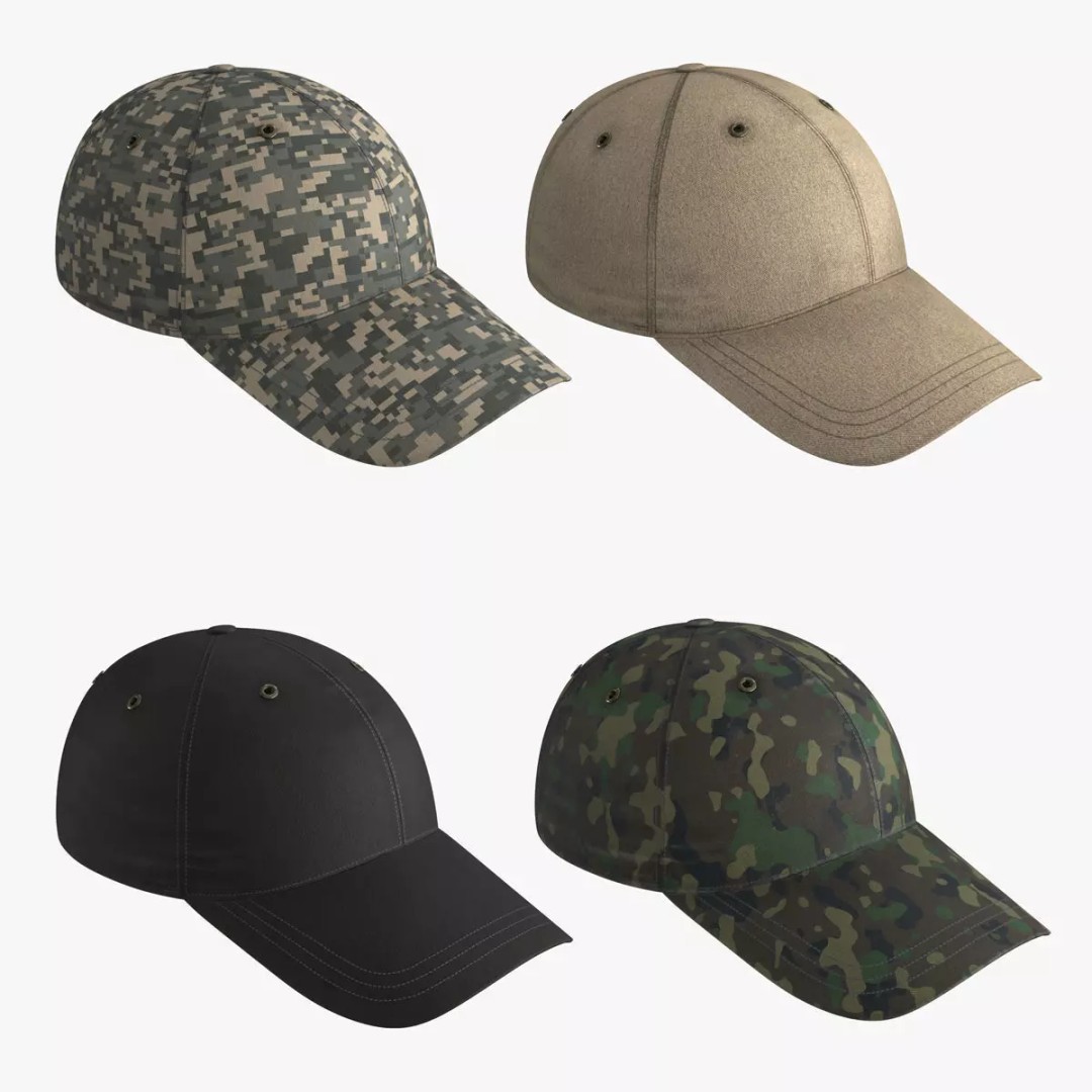 Tactical Denim Baseball Cap 3D Model – Low Poly PBR Headwear, FBX - View 2