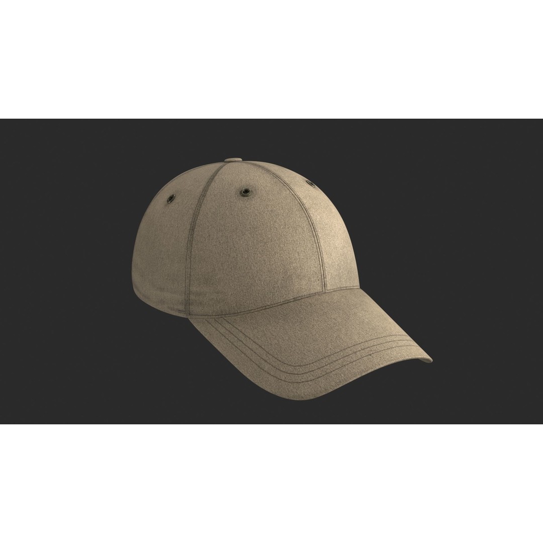 Tactical Denim Baseball Cap 3D Model – Low Poly PBR Headwear, FBX - View 5