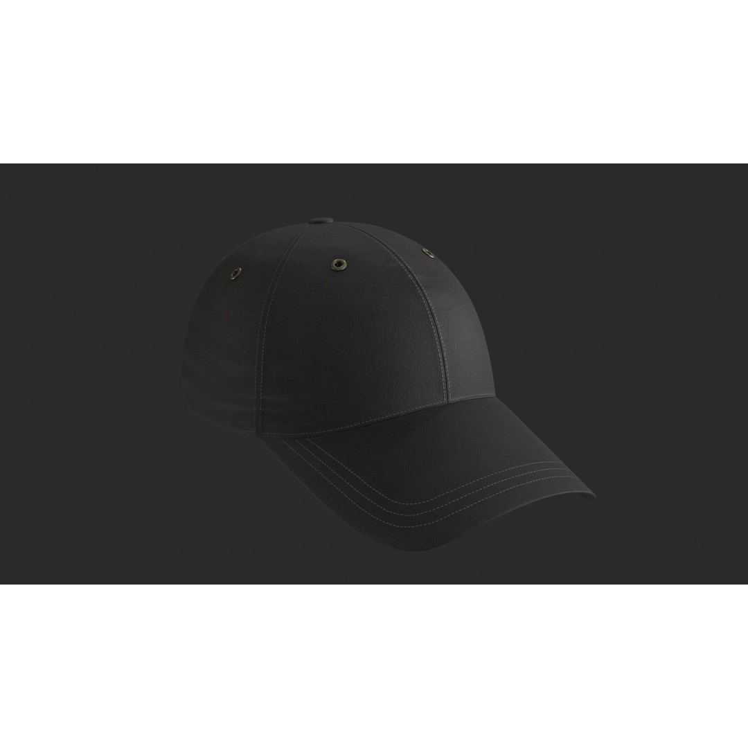 Tactical Denim Baseball Cap 3D Model – Low Poly PBR Headwear, FBX - View 6