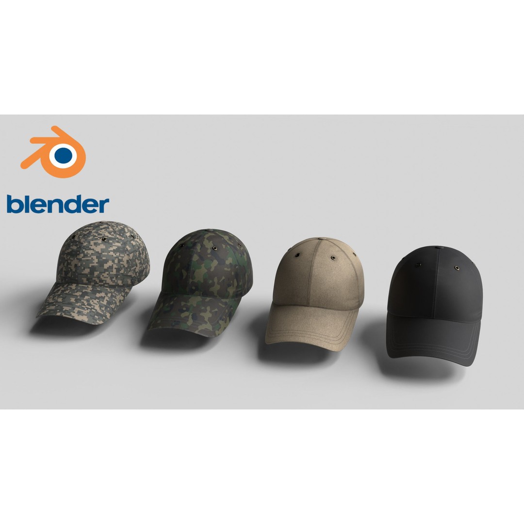 Tactical Denim Baseball Cap 3D Model – Low Poly PBR Headwear, FBX - View 7