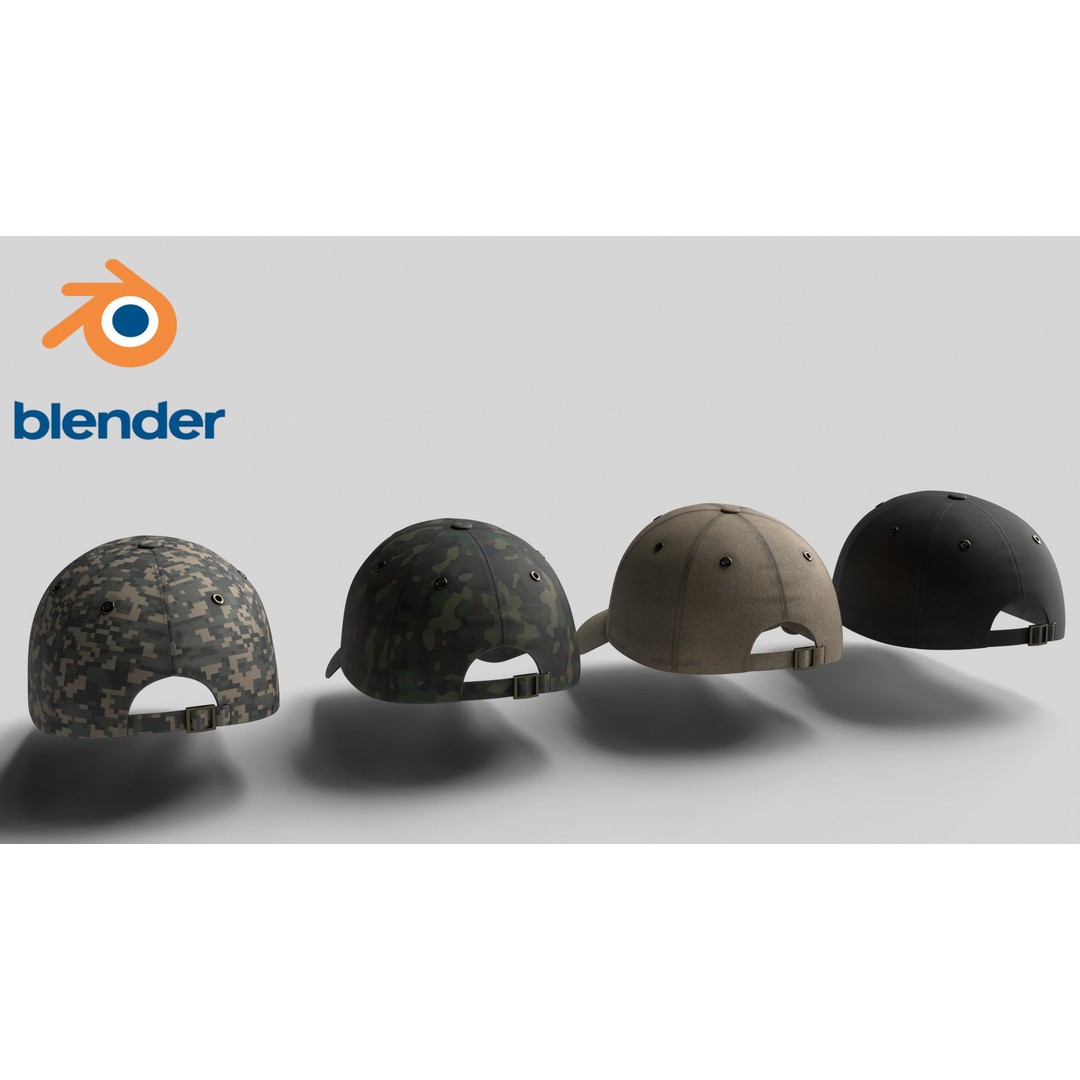Tactical Denim Baseball Cap 3D Model – Low Poly PBR Headwear, FBX - View 8