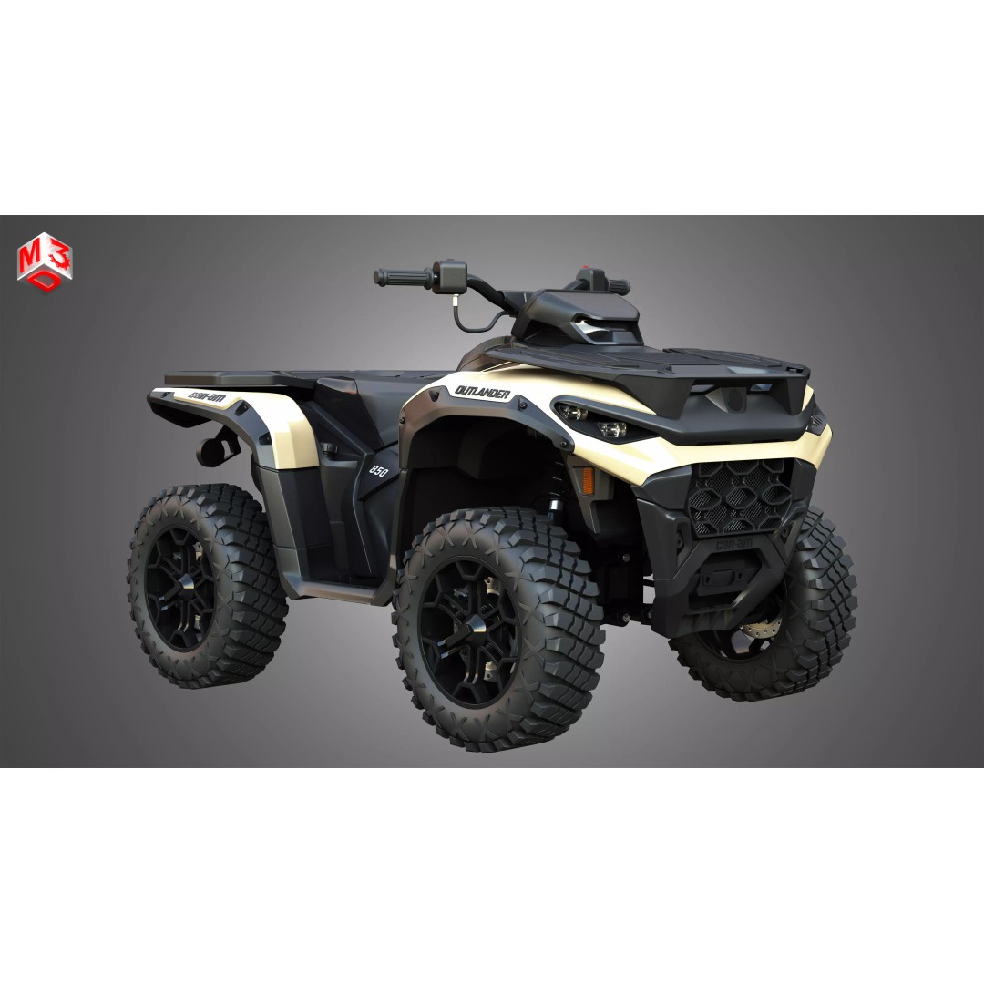 Can-Am Outlander 850-1000R 3D Model – High Poly Vehicle Asset, FBX, Blender - View 4