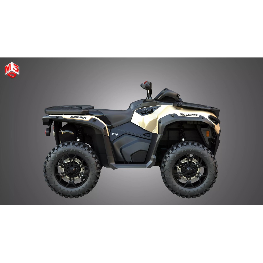 Can-Am Outlander 850-1000R 3D Model – High Poly Vehicle Asset, FBX, Blender - View 7