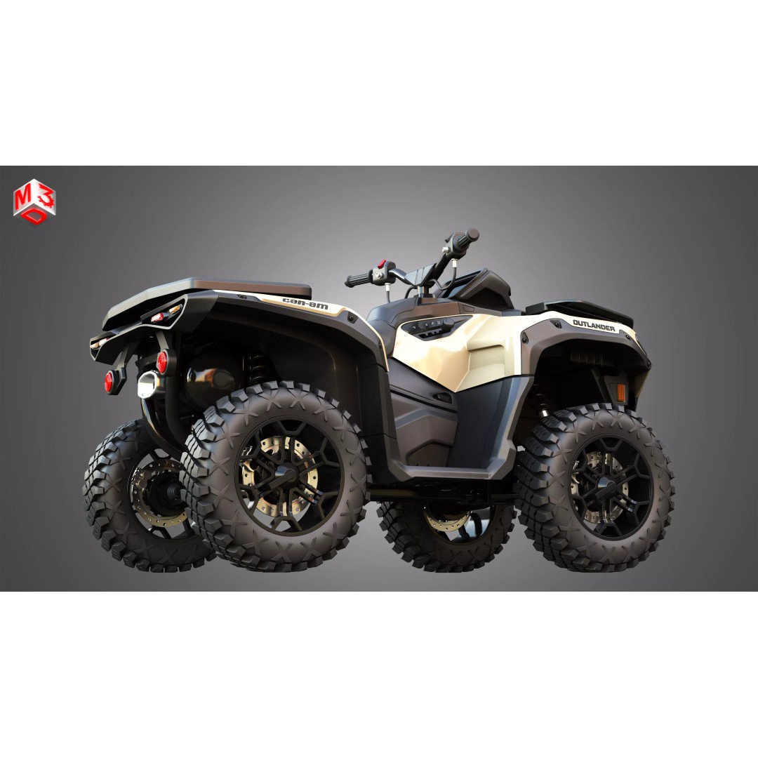 Can-Am Outlander 850-1000R 3D Model – High Poly Vehicle Asset, FBX, Blender - View 9
