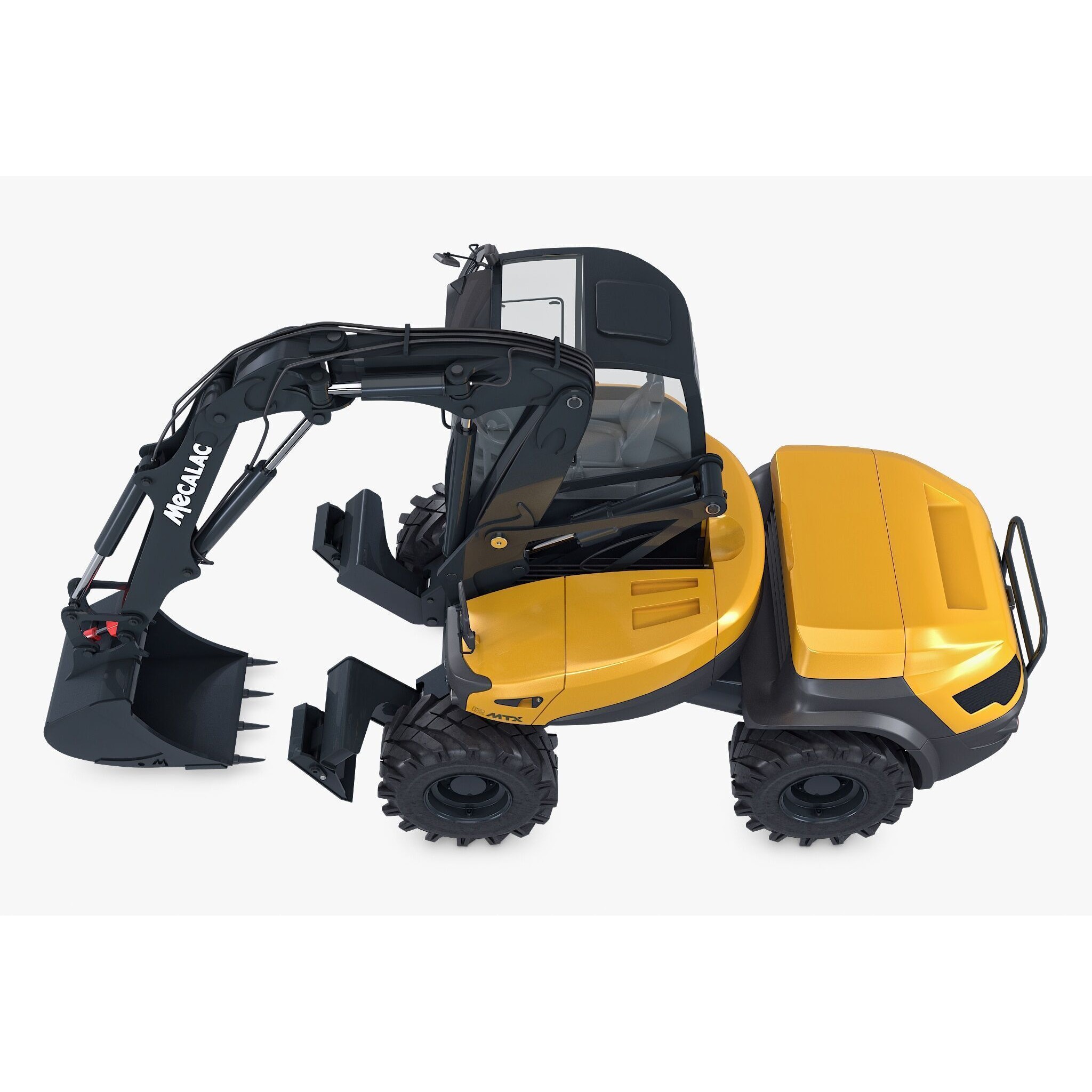 Mecalac 12MTX Excavator - Game-Ready 3D Model - View 10