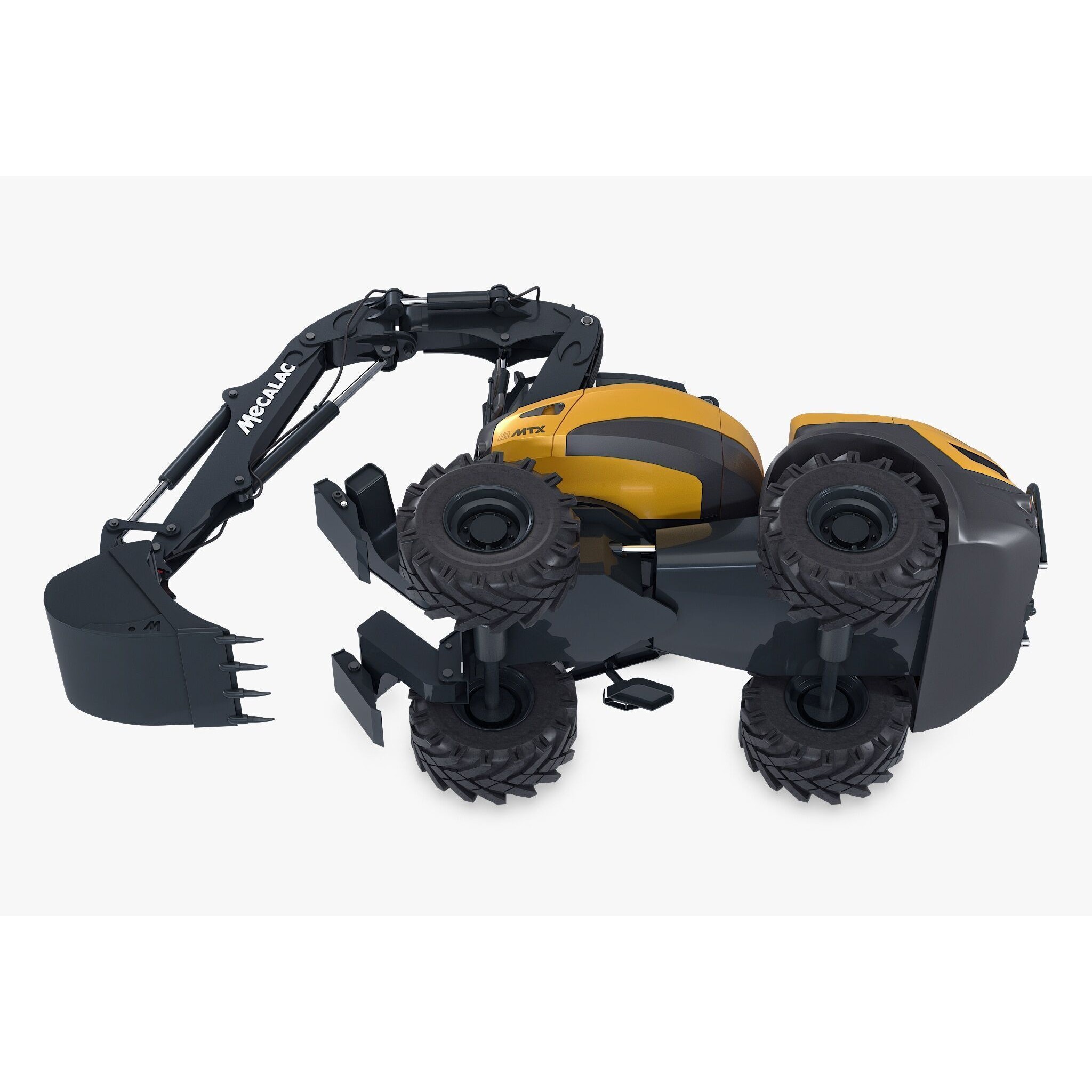 Mecalac 12MTX Excavator - Game-Ready 3D Model - View 15