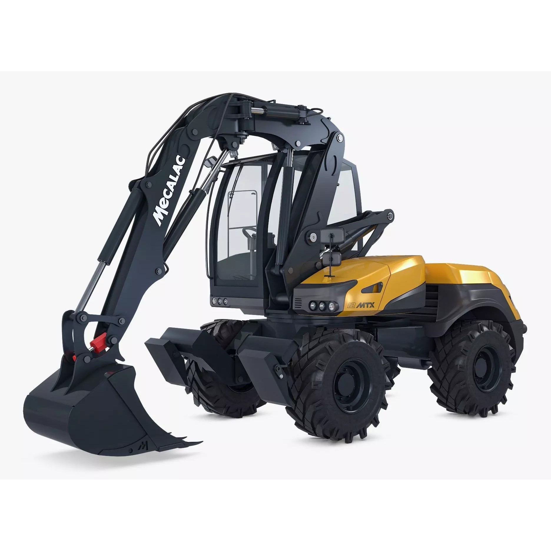 Mecalac 12MTX Excavator - Game-Ready 3D Model - View 2