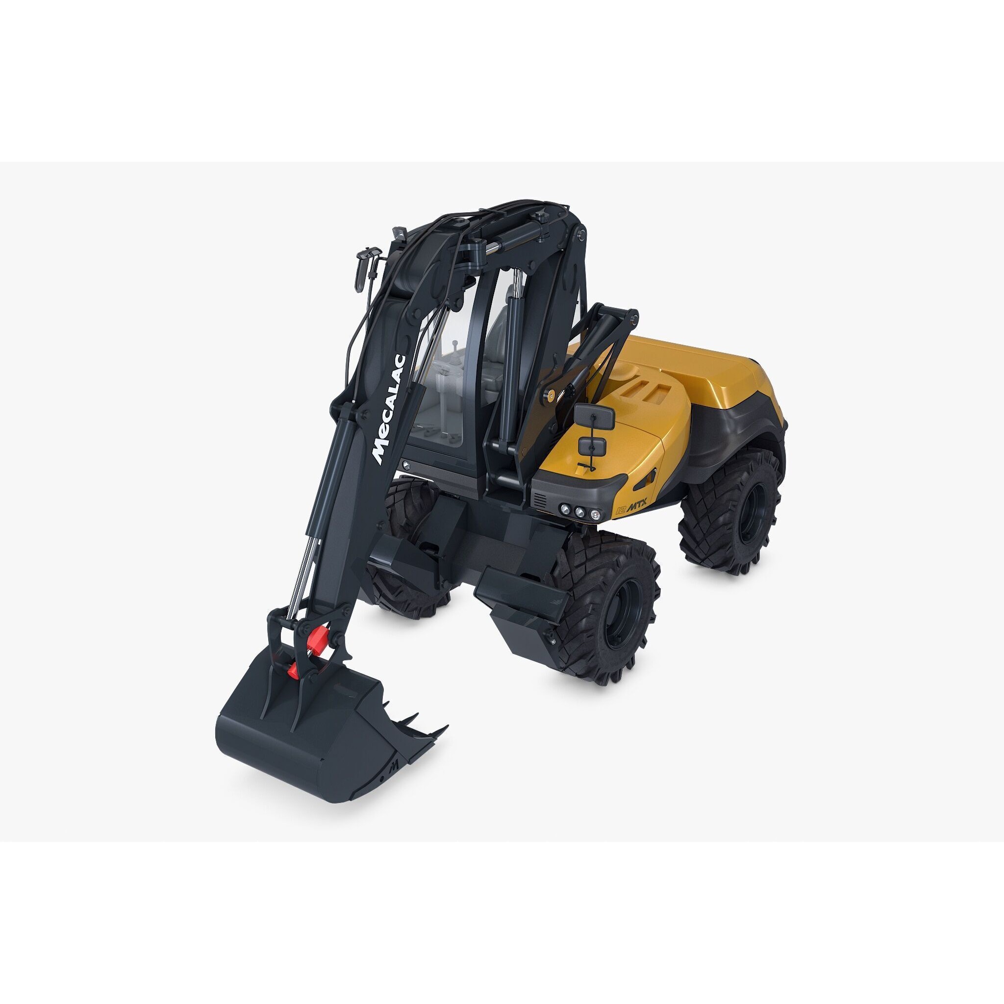 Mecalac 12MTX Excavator - Game-Ready 3D Model - View 4