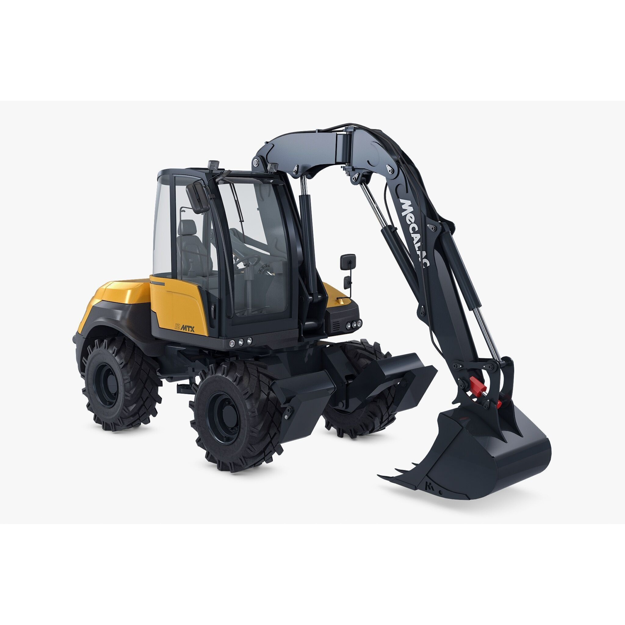 Mecalac 12MTX Excavator - Game-Ready 3D Model - View 6