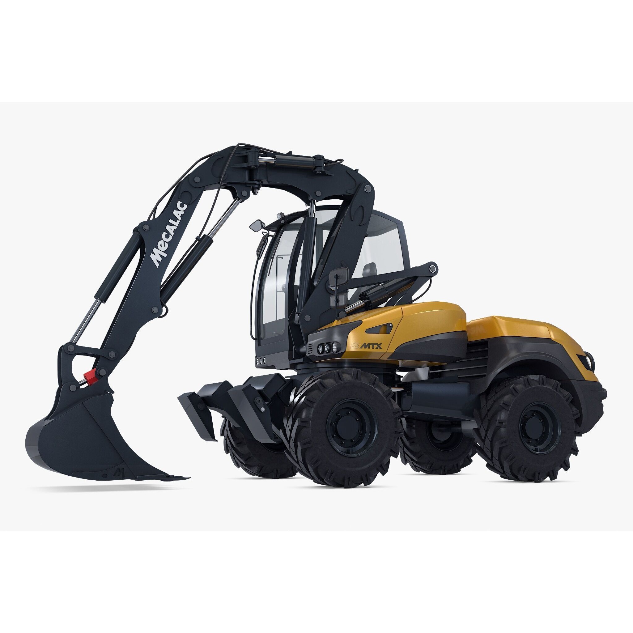 Mecalac 12MTX Excavator - Game-Ready 3D Model - View 7