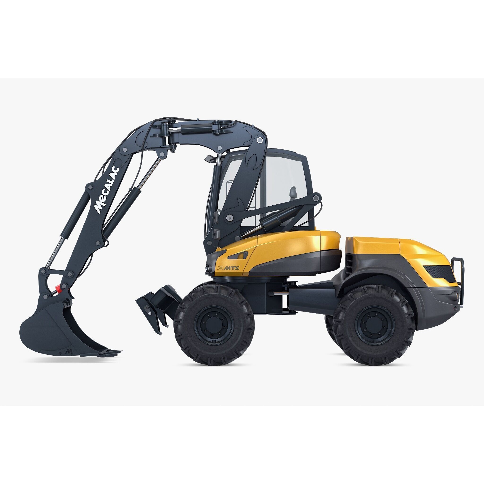 Mecalac 12MTX Excavator - Game-Ready 3D Model - View 9