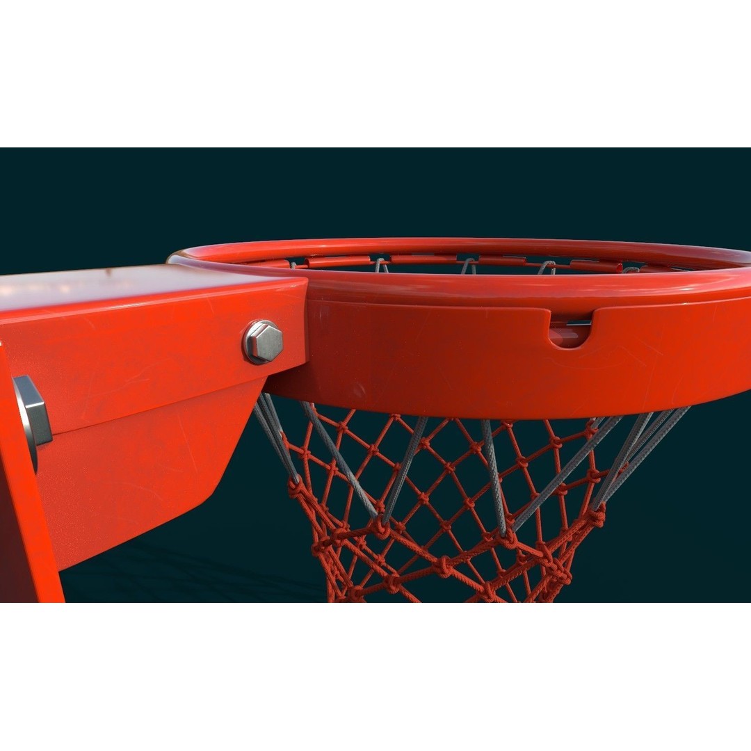 Basketball Rim 3D Model – High Poly PBR Game Asset, FBX, OBJ - View 4