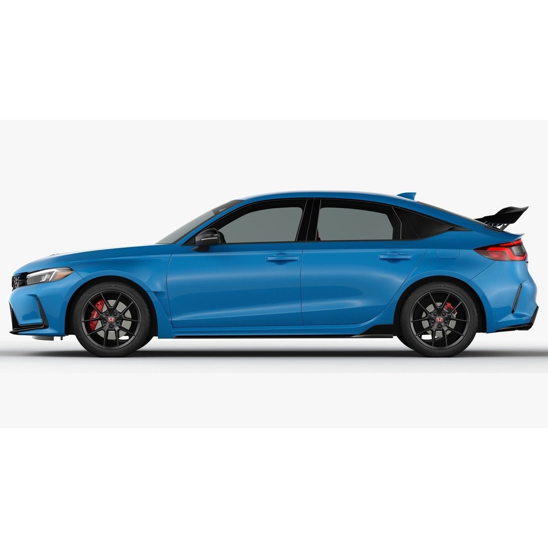 Honda Civic Type R 2023 3D Model – High Poly Game-Ready Asset, FBX, OBJ - View 12