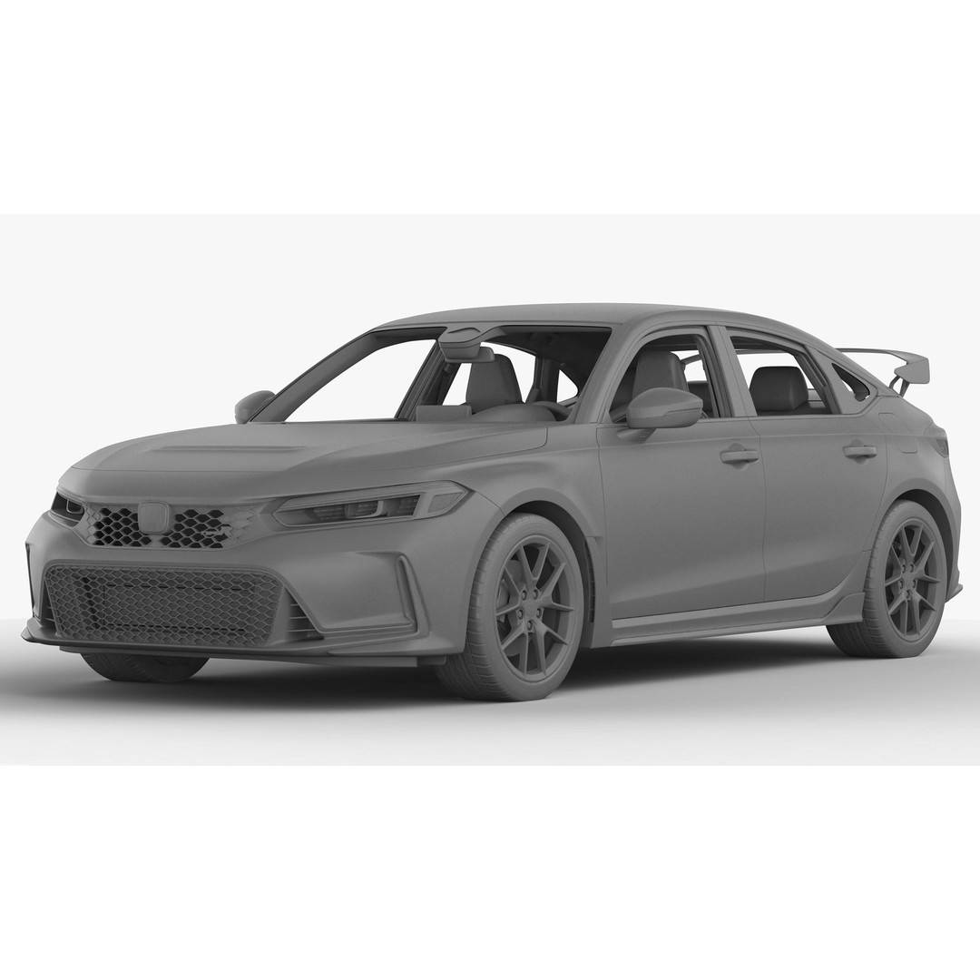 Honda Civic Type R 2023 3D Model – High Poly Game-Ready Asset, FBX, OBJ - View 18