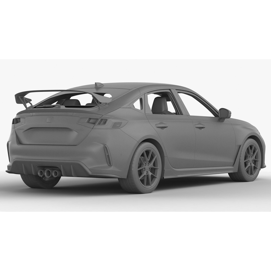 Honda Civic Type R 2023 3D Model – High Poly Game-Ready Asset, FBX, OBJ - View 19