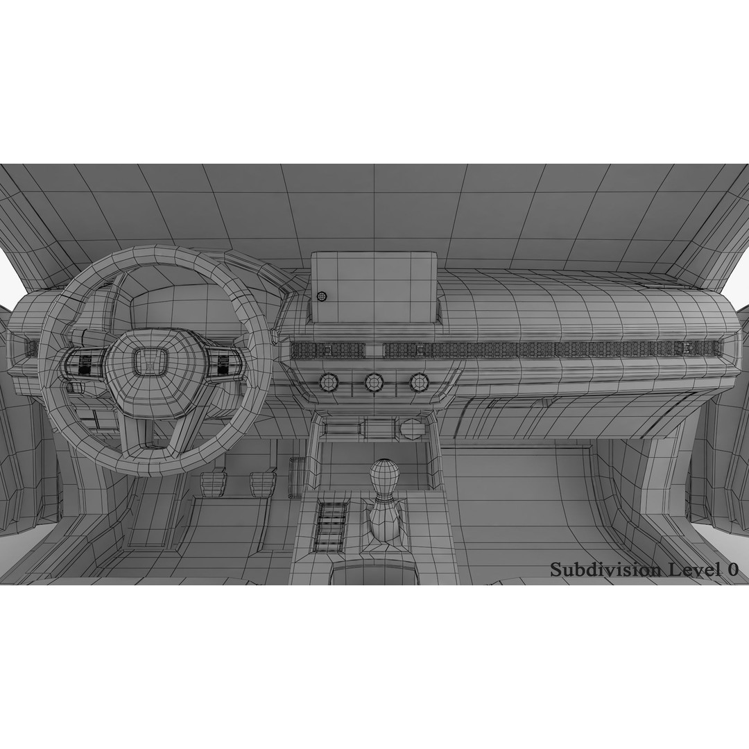 Honda Civic Type R 2023 3D Model – High Poly Game-Ready Asset, FBX, OBJ - View 24