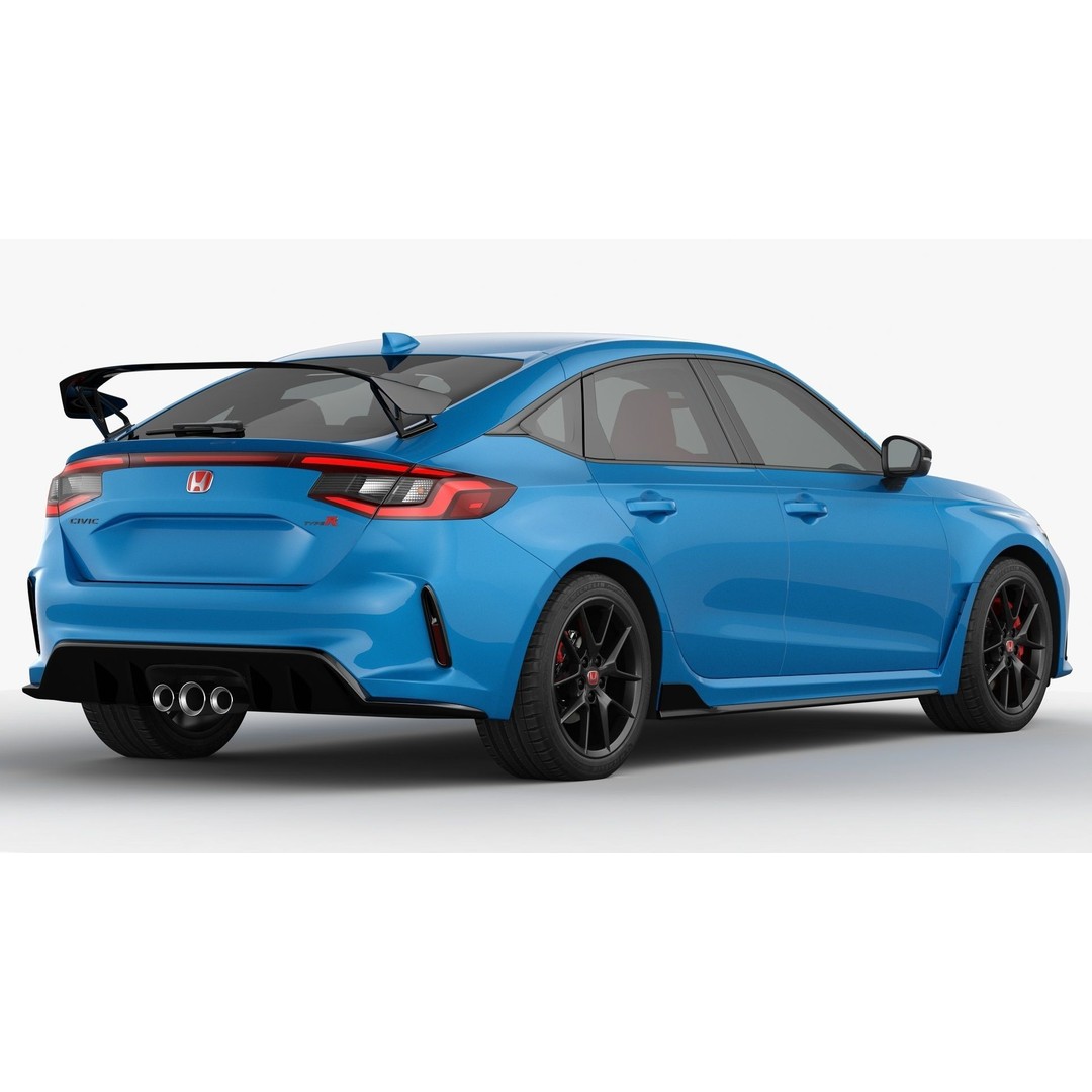 Honda Civic Type R 2023 3D Model – High Poly Game-Ready Asset, FBX, OBJ - View 3