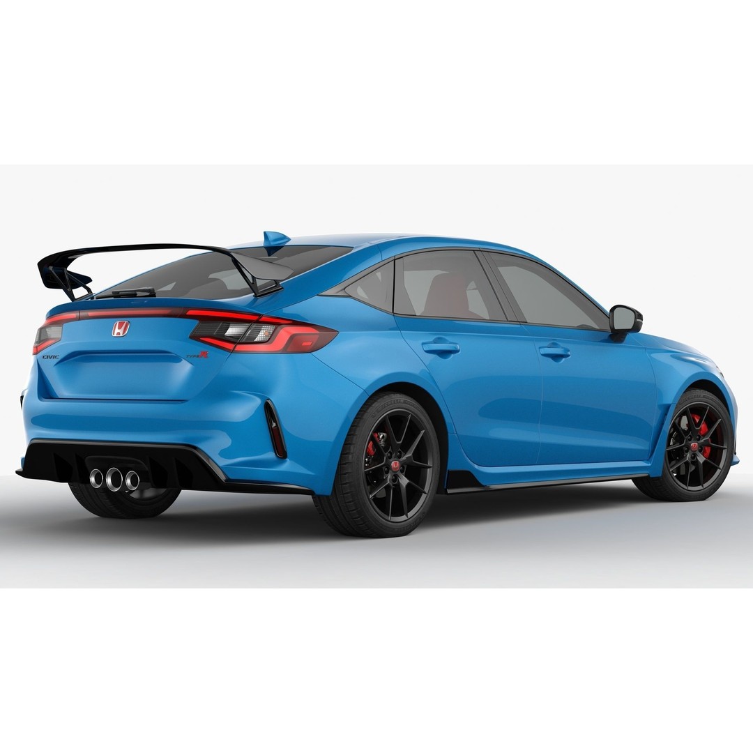 Honda Civic Type R 2023 3D Model – High Poly Game-Ready Asset, FBX, OBJ - View 7