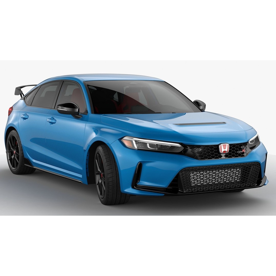 Honda Civic Type R 2023 3D Model – High Poly Game-Ready Asset, FBX, OBJ - View 8