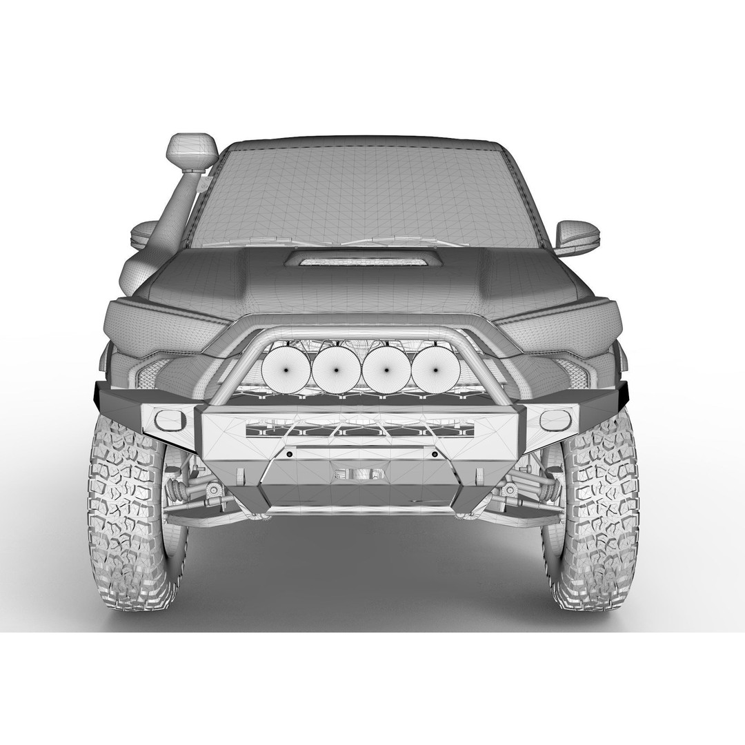 Toyota 4Runner 2020 White Edition 3D Model – High Poly Game Asset, OBJ, FBX, Blender - View 12