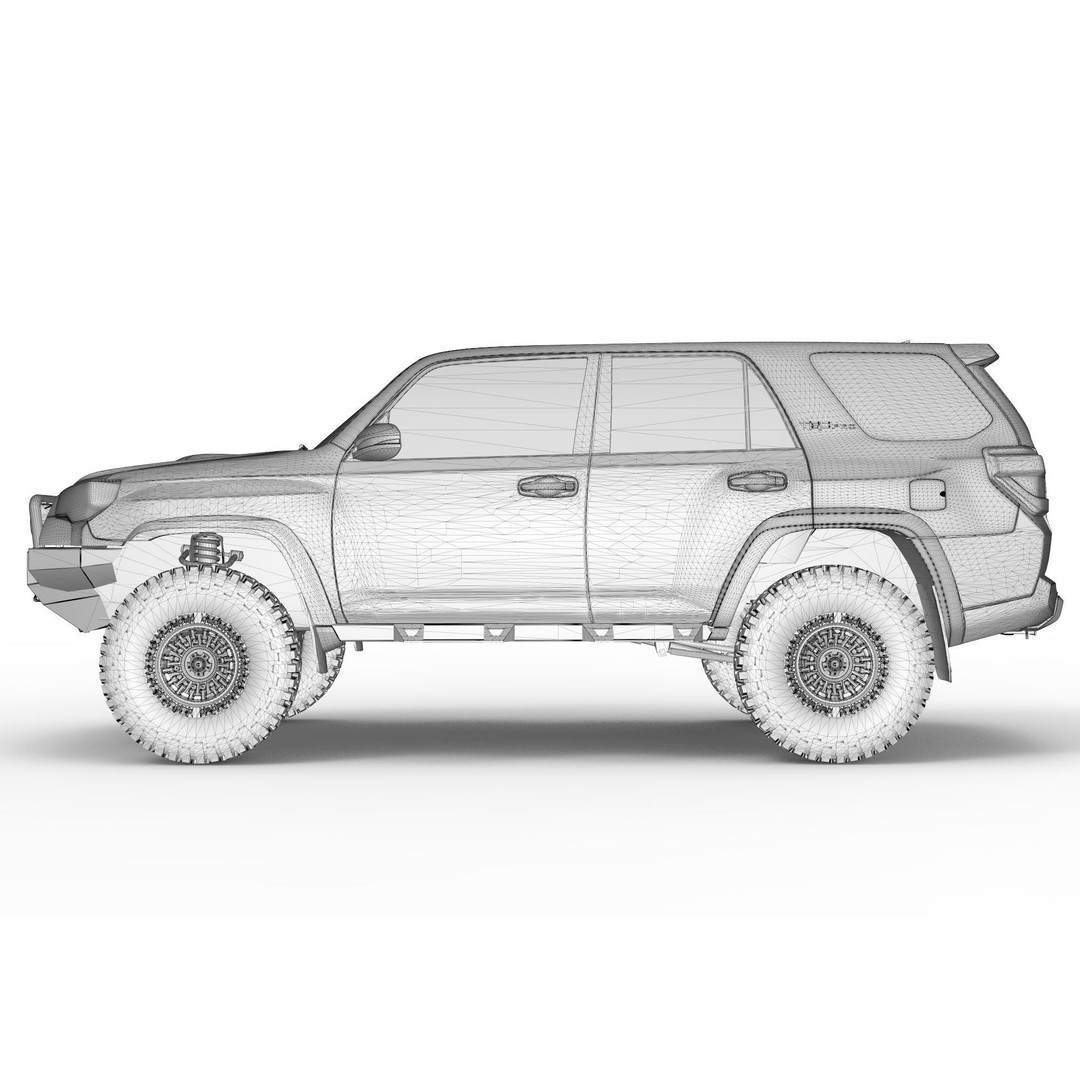 Toyota 4Runner 2020 White Edition 3D Model – High Poly Game Asset, OBJ, FBX, Blender - View 13