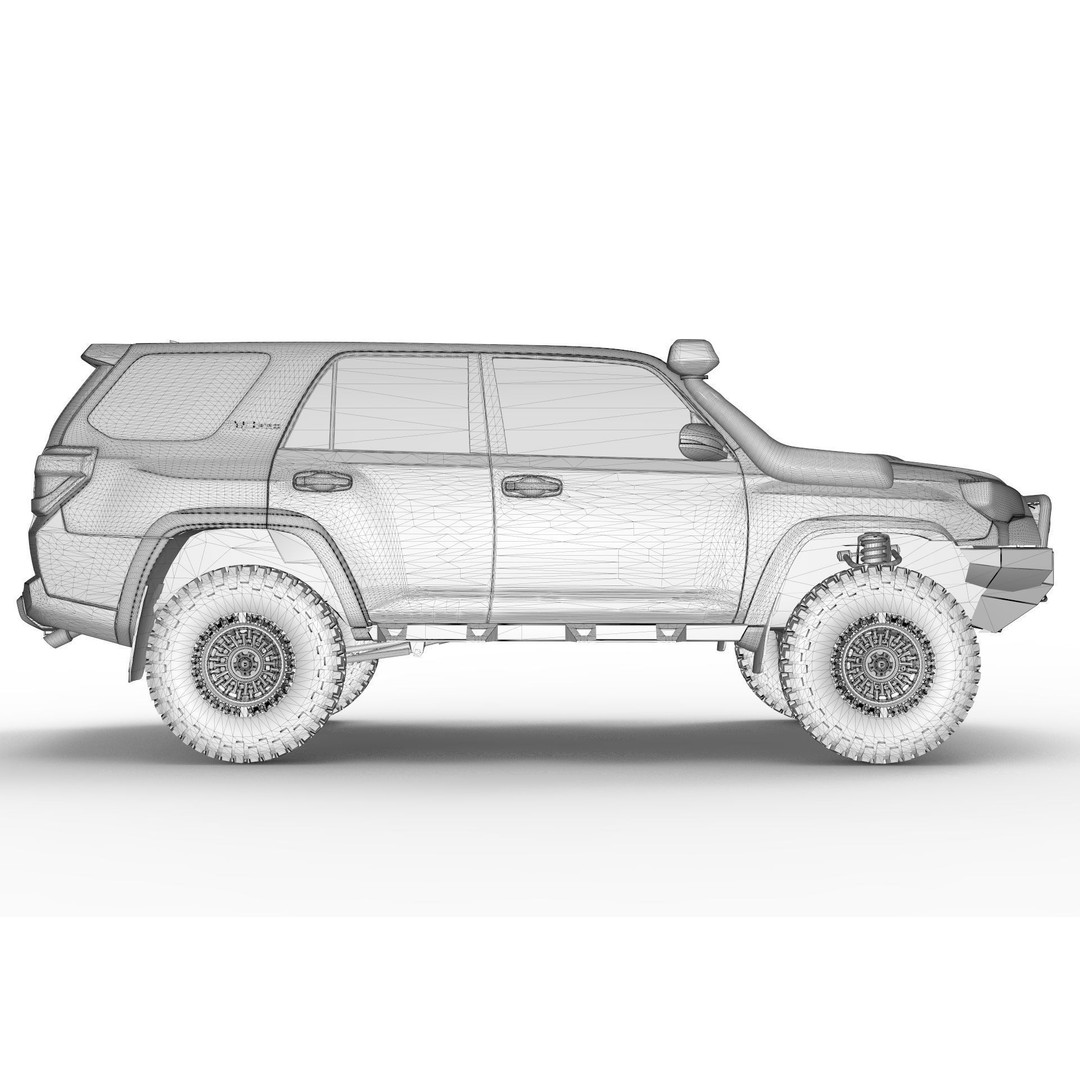 Toyota 4Runner 2020 White Edition 3D Model – High Poly Game Asset, OBJ, FBX, Blender - View 14