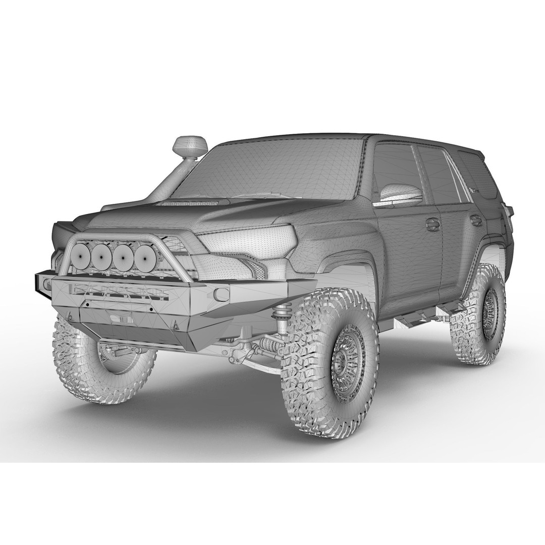 Toyota 4Runner 2020 White Edition 3D Model – High Poly Game Asset, OBJ, FBX, Blender - View 15
